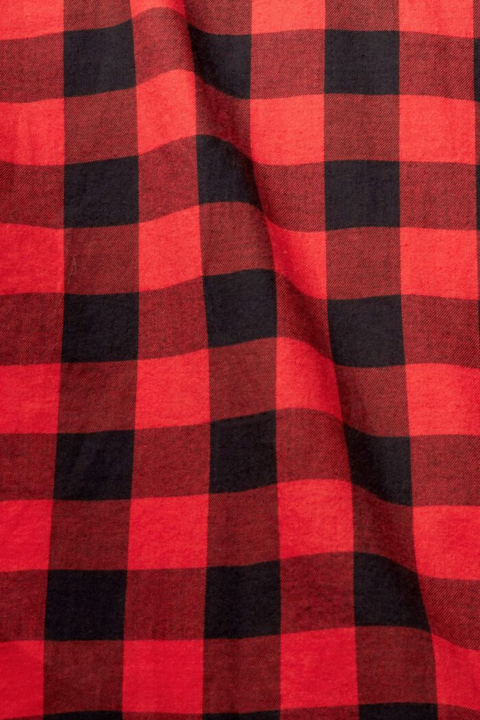Vichyrutig flanellskjorta i hållbar bomull, RED, detail image number 4
