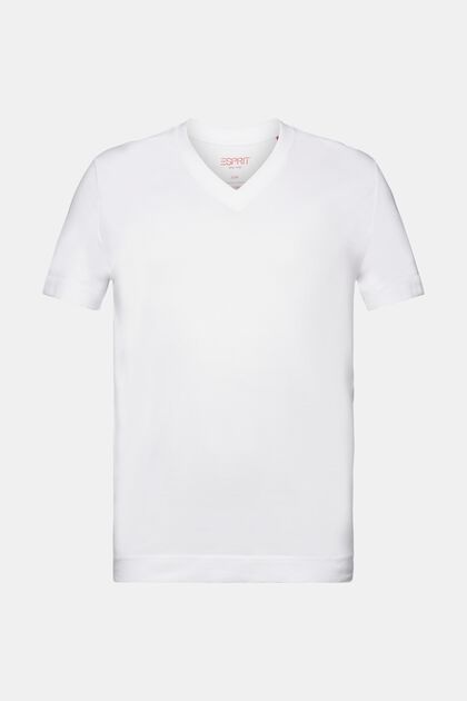 V-ringad T-shirt i jersey, 100% bomull