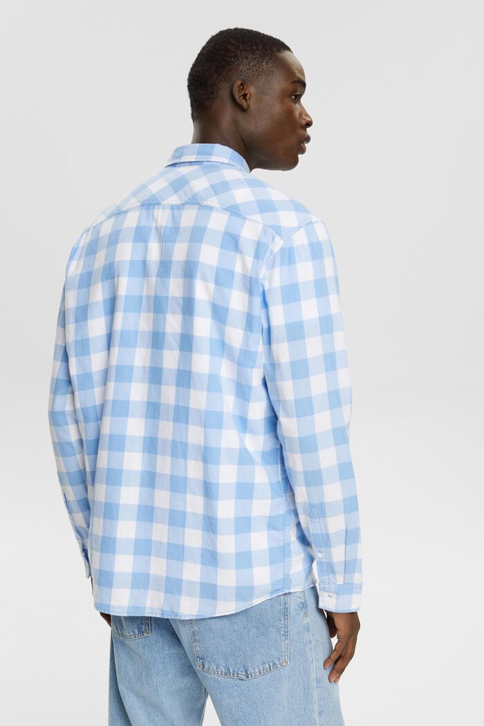 Vichyrutig flanellskjorta i hållbar bomull, BRIGHT BLUE, detail image number 3