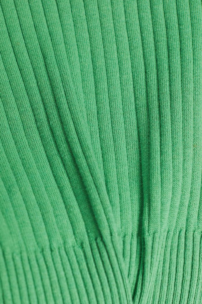 Ribbad stickad jumper, GREEN, detail image number 1