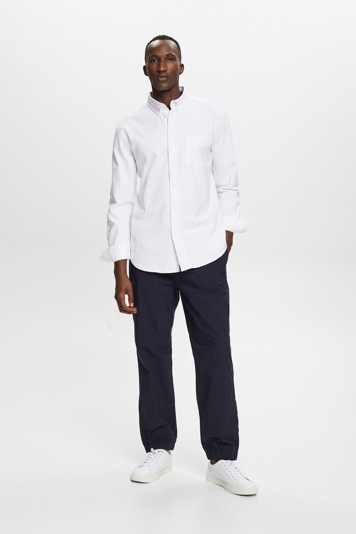 Skjorta i twill med normal passform, WHITE, detail image number 0