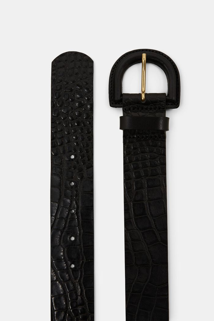 Skinnskärp med krokodilskinnstextur, BLACK, detail image number 1