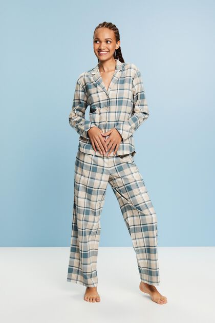 Rutig pyjamas i flanell