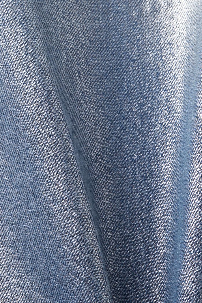 High-rise metallic retro straight jeans, GREY RINSE, detail image number 6