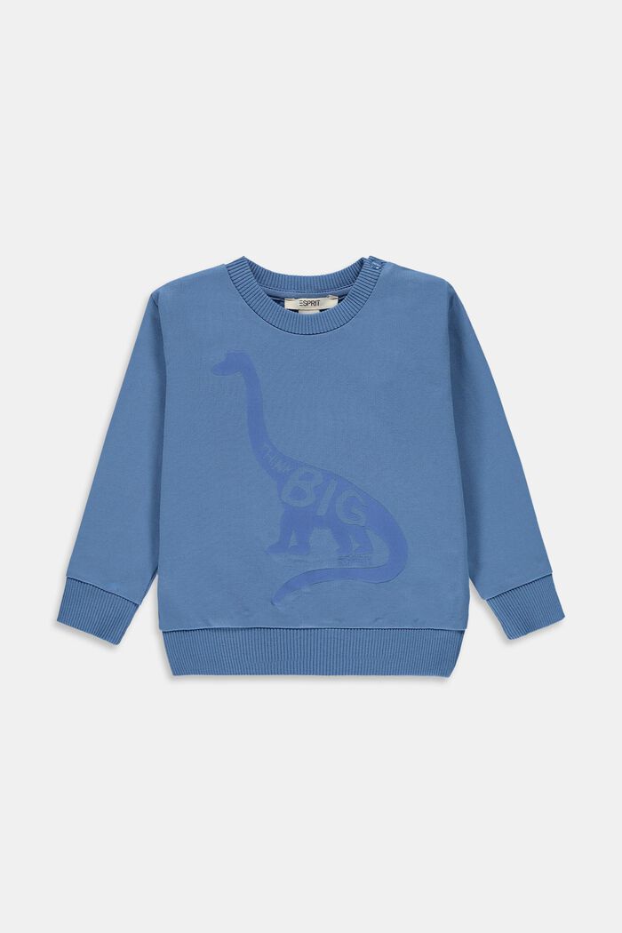 Sweatshirt med tryck, ekobomull, LIGHT BLUE, overview