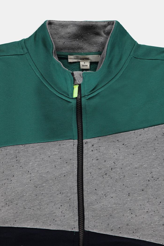 Sweatshirt i kofta-look, TEAL GREEN, detail image number 2