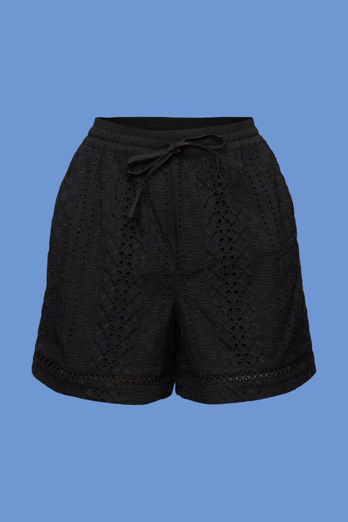 Broderade shorts, LENZING™ ECOVERO™, BLACK, detail image number 6