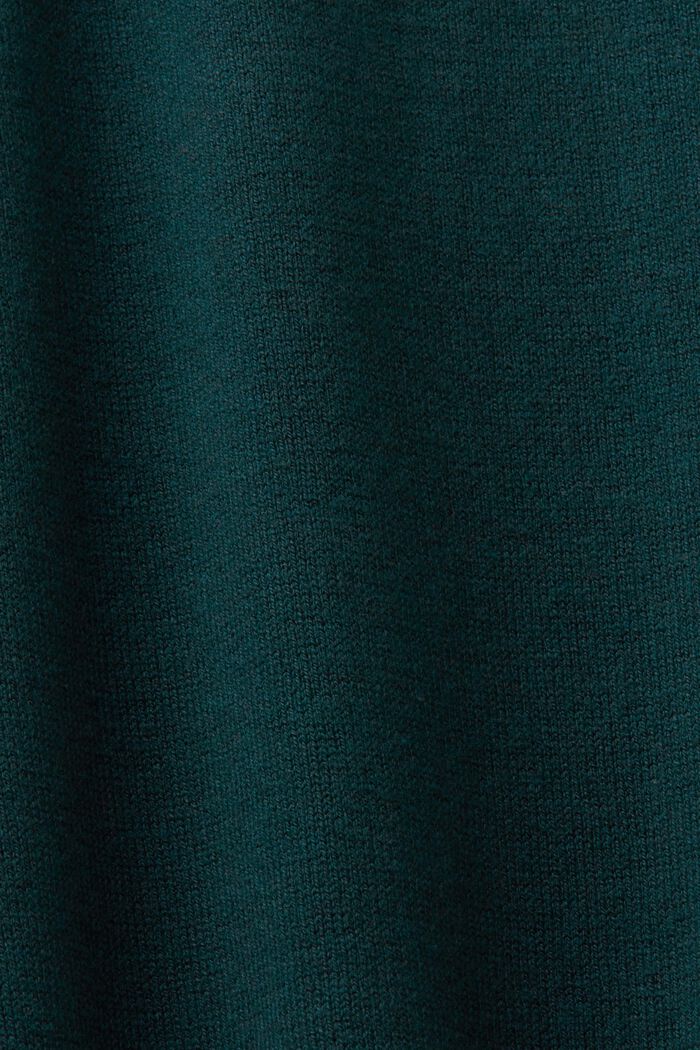 Stickad klänning med halvpolokrage, EMERALD GREEN, detail image number 5