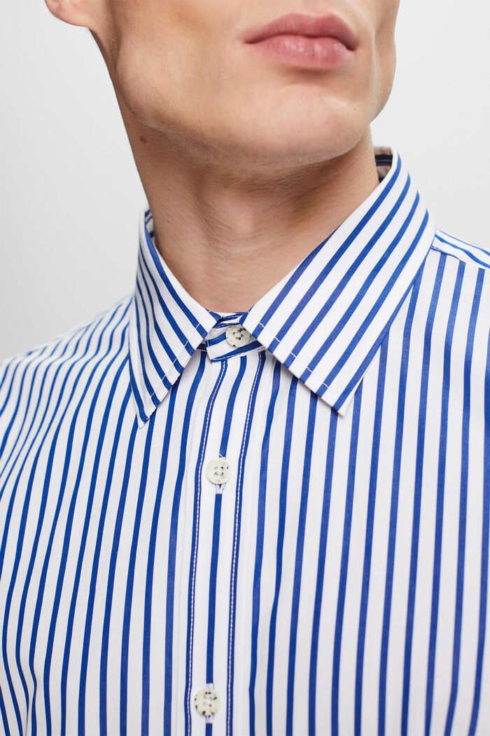 Randig skjorta i poplin, BRIGHT BLUE, detail image number 3