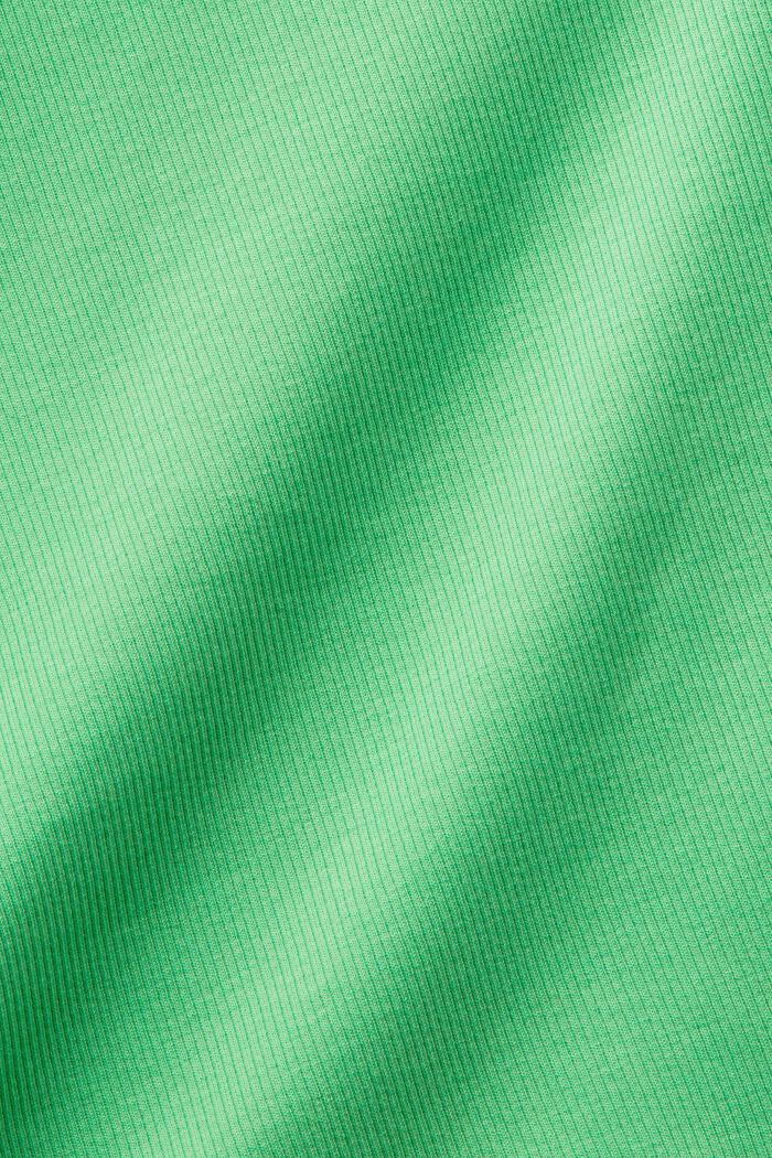 Ribbad kort T-shirt av bomull, CITRUS GREEN, detail image number 5