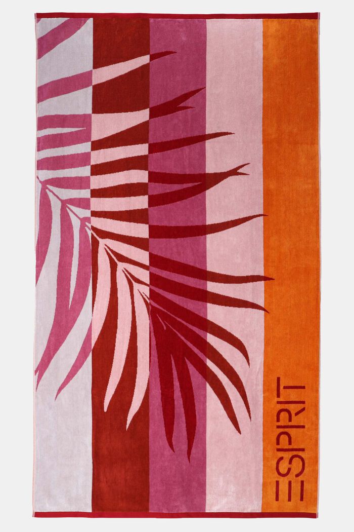 Randig handduk med palmblad, ROSE, overview