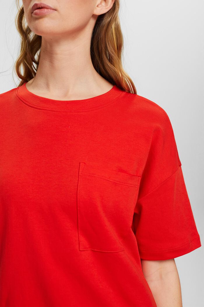 T-shirt med bröstficka, ORANGE RED, detail image number 3