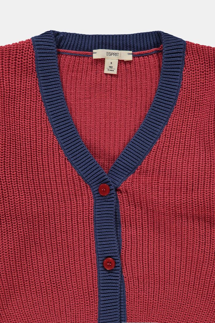 Sweaters cardigan, GARNET RED, detail image number 2