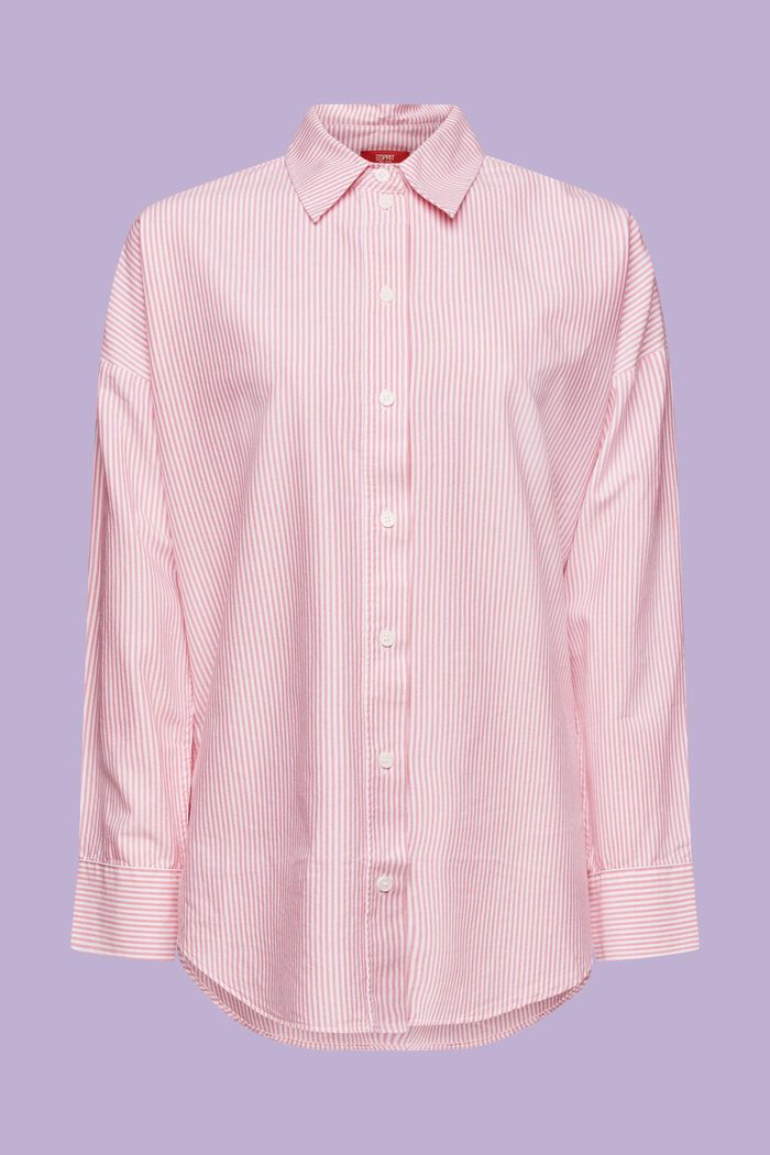 Oversized, randig bomullsskjorta, PINK, detail image number 5