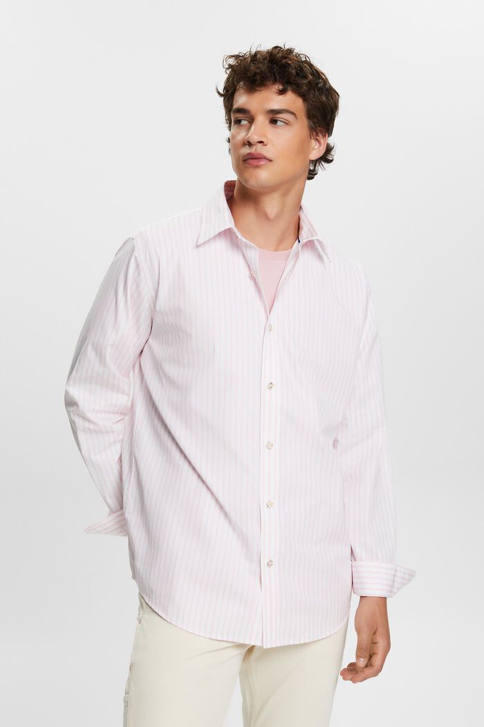 Randig skjorta i bomullspoplin, PASTEL PINK, detail image number 2