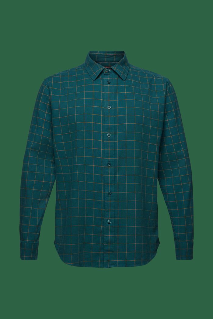 Rutig flanellskjorta med normal passform, EMERALD GREEN, detail image number 6