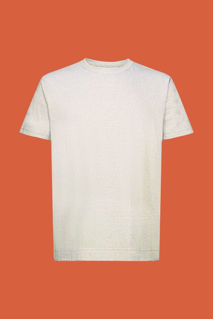 Randig jersey-T-shirt, bomull-linnemix