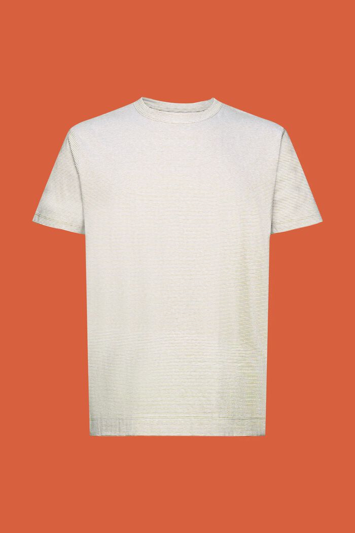 Randig jersey-T-shirt, bomull-linnemix, LEAF GREEN, detail image number 6