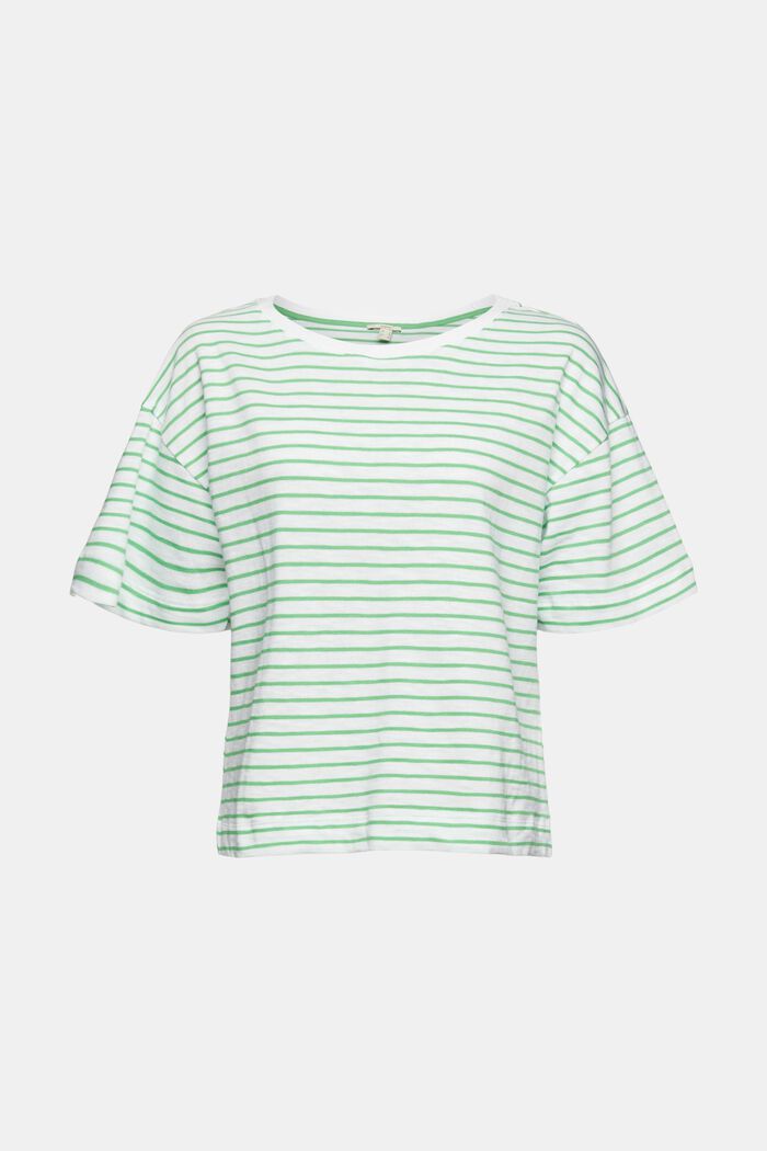 T-shirt med randmönster, GREEN, overview