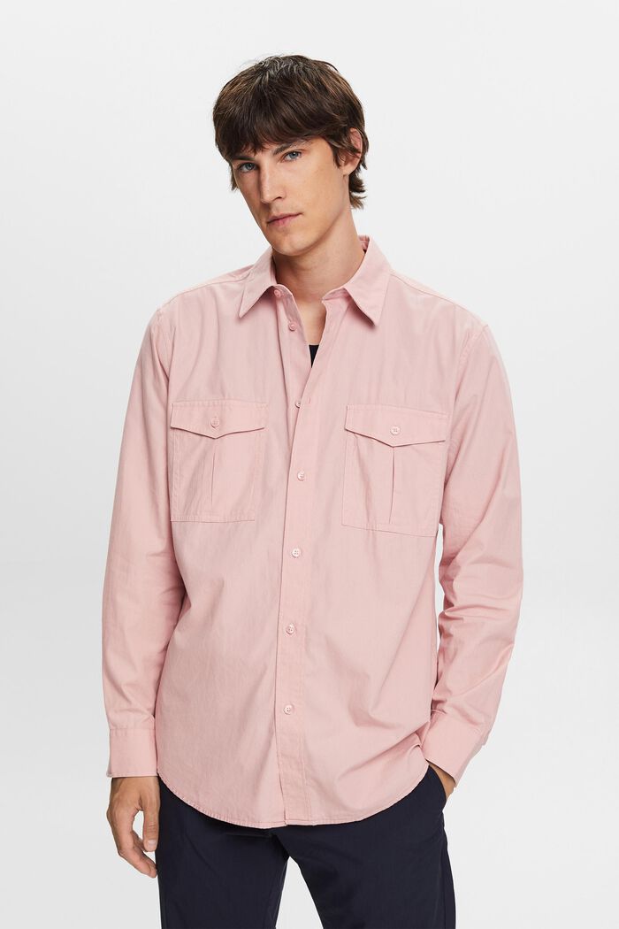 Skjorta i utilitymodell, 100% bomull, OLD PINK, detail image number 4