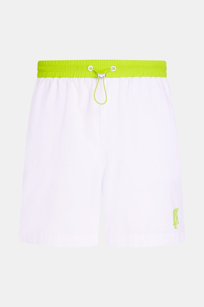 Avslappnade shorts med neonfärgad linning