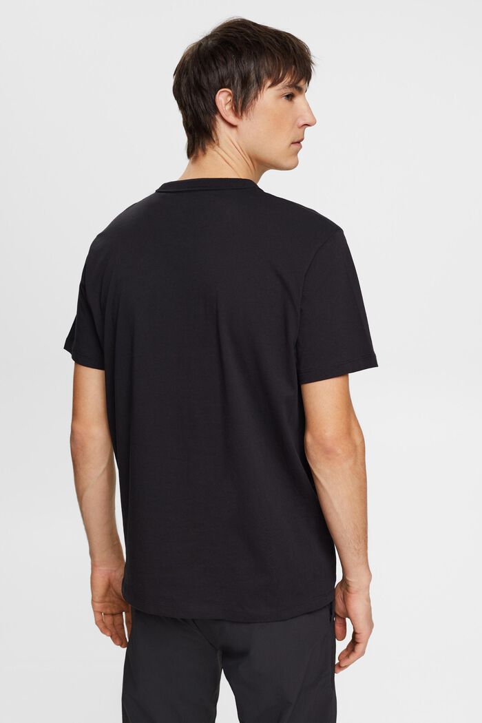 T-shirt med logotryck, ekobomull, BLACK, detail image number 3