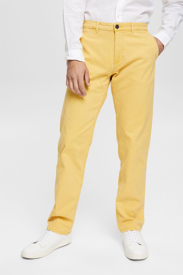 Chinos i bomull, YELLOW, detail image number 0