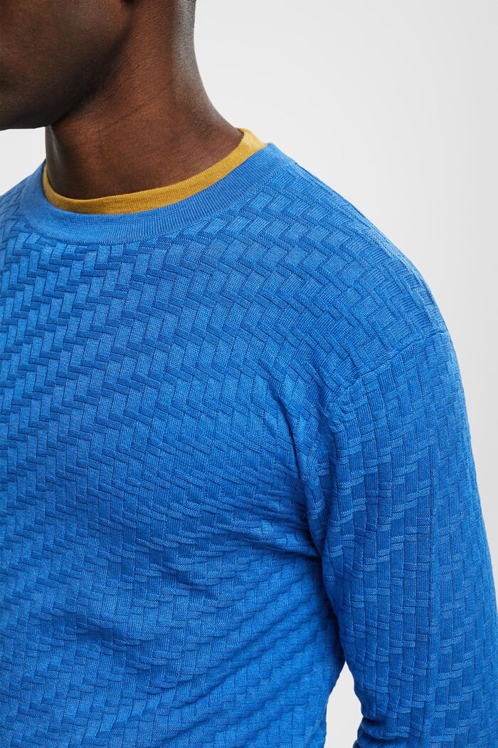 Strukturerad rundringad tröja, BLUE, detail image number 2