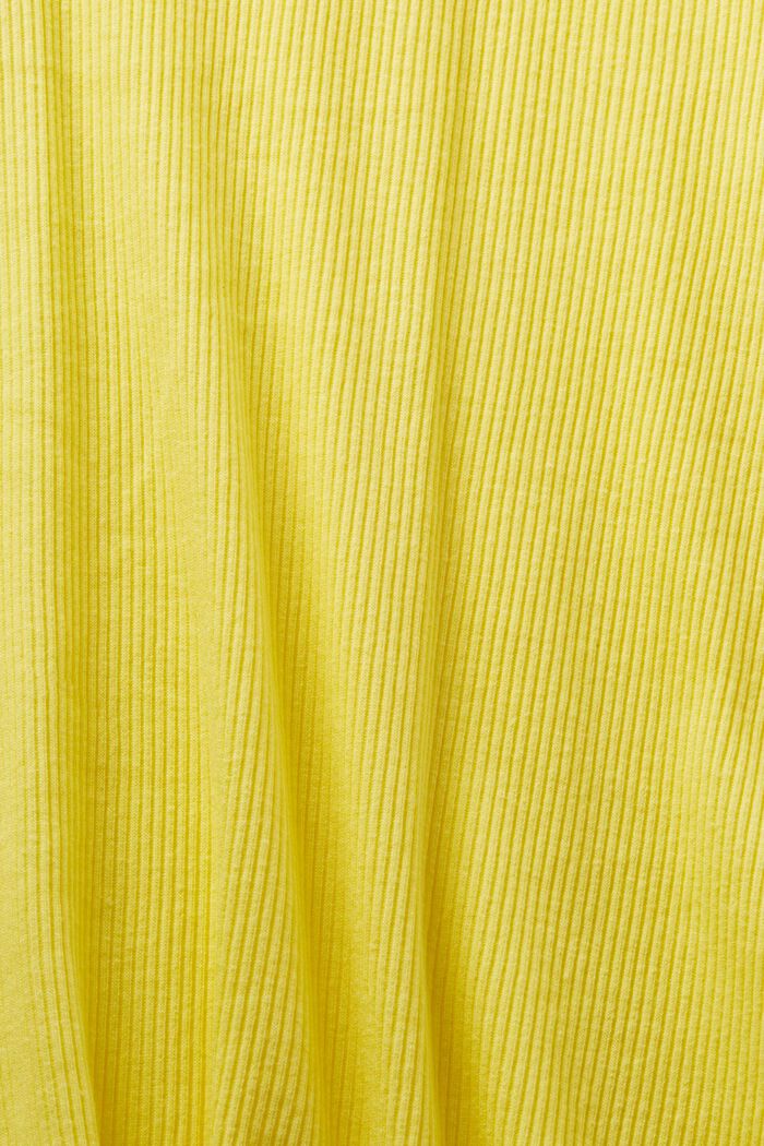 Ribbstickad långärmad tröja i jersey, PASTEL YELLOW, detail image number 5