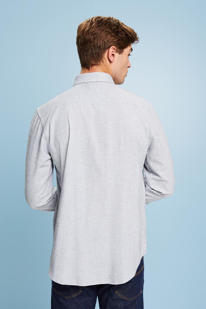 Smårutig bomullsskjorta med normal passform, WHITE, detail image number 2