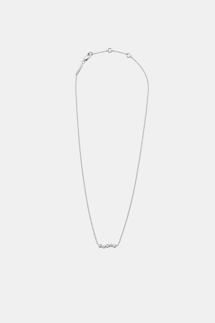 Halsband med zirkonia-hänge i sterlingsilver, SILVER, detail image number 0
