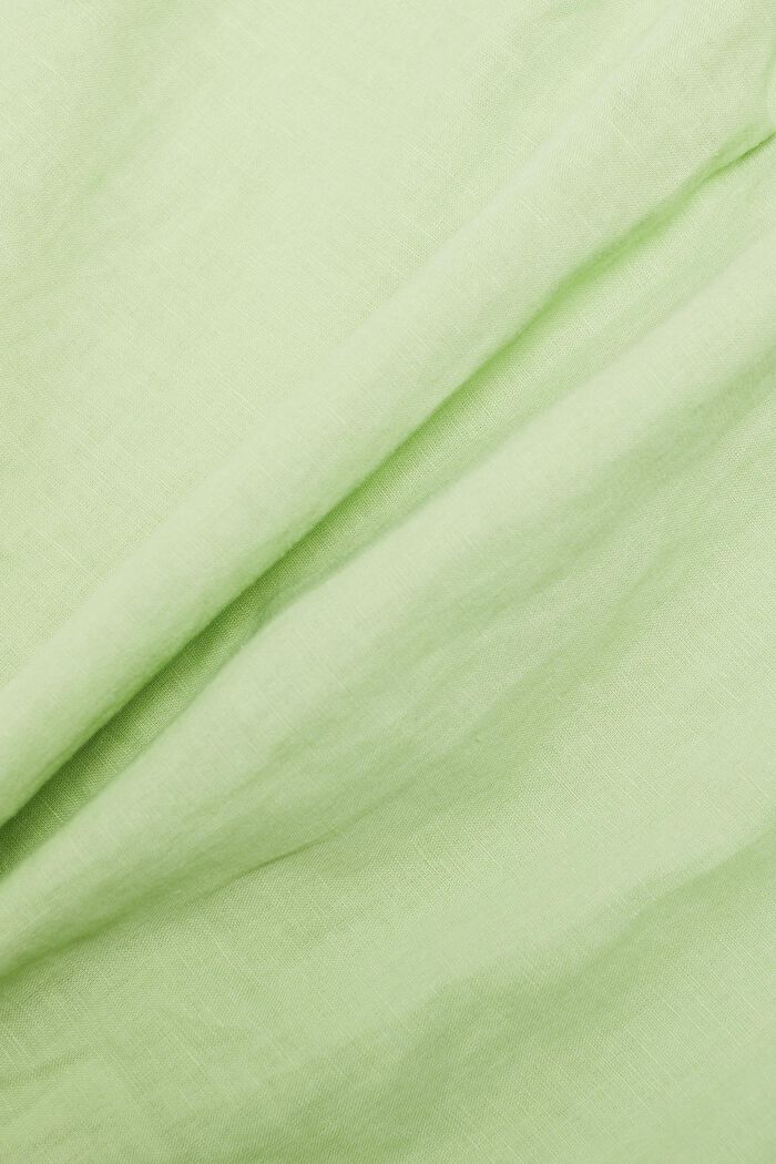 Ärmlös smockad blus i linne-bomull, LIGHT GREEN, detail image number 5