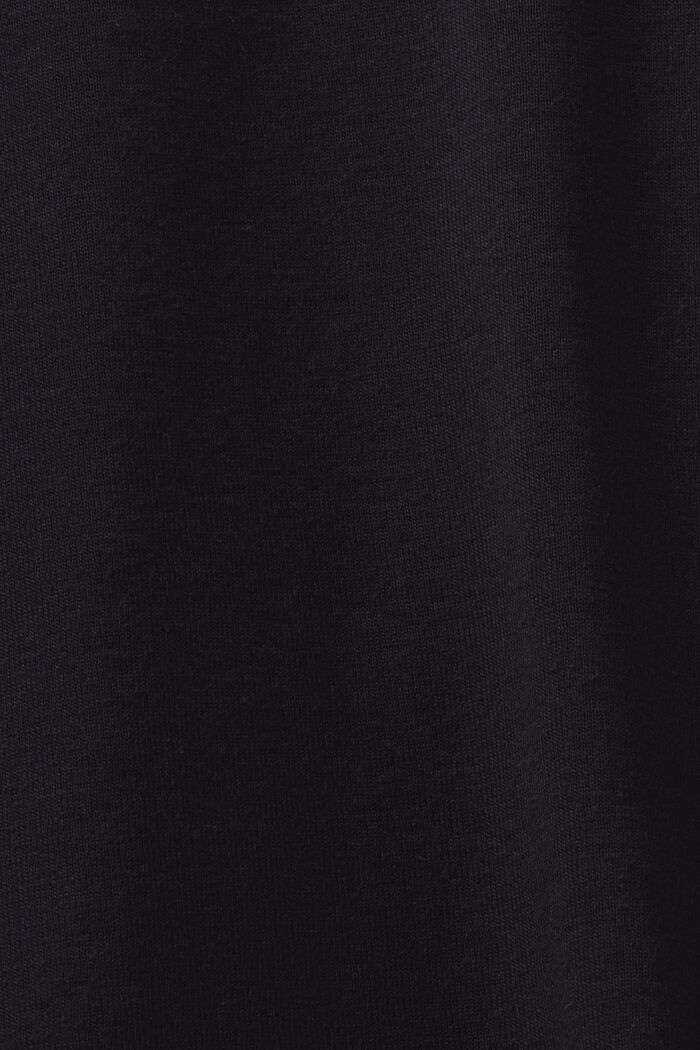 Långärmad topp i bomullsjersey, BLACK, detail image number 5