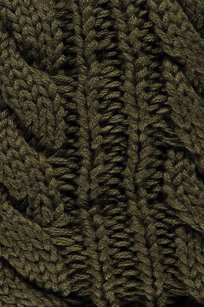 Stickad mössa med tofs, KHAKI GREEN, detail image number 1