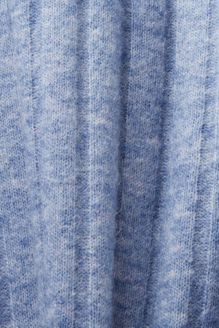 Ribbstickad midiklänning med polokrage, BLUE LAVENDER, detail image number 6