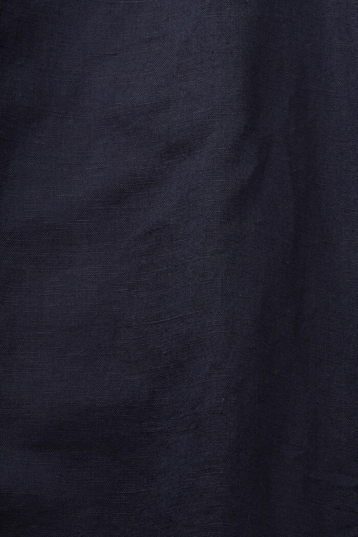 Kortärmad skjorta i mix av linne och bomull, NAVY, detail image number 5