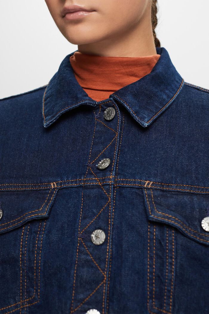 Premium-jeansjacka i truckerstil, BLUE RINSE, detail image number 2