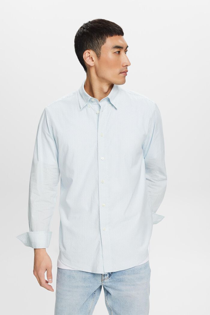 Bomullsskjorta med tryck i ledig passform, WHITE, detail image number 1