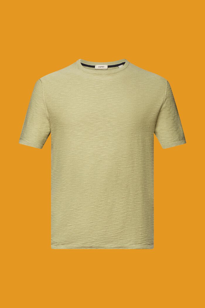 Kortärmad tröja, bomull-linnemix, LIGHT GREEN, detail image number 6
