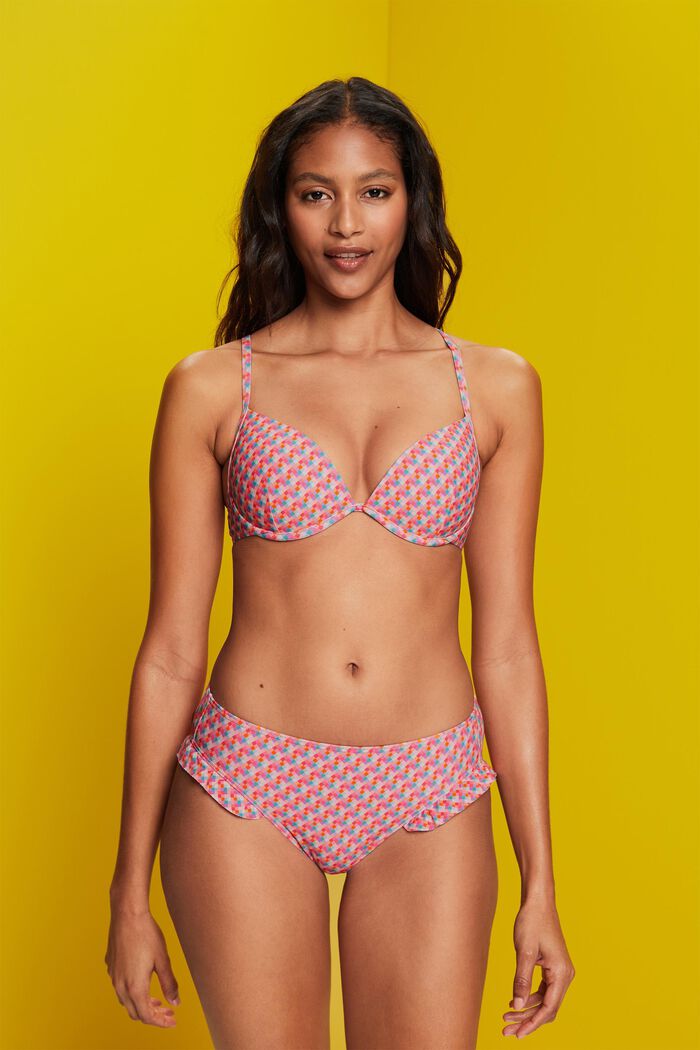 Återvunnet: vadderad bikiniöverdel med bygel, PINK FUCHSIA, detail image number 0