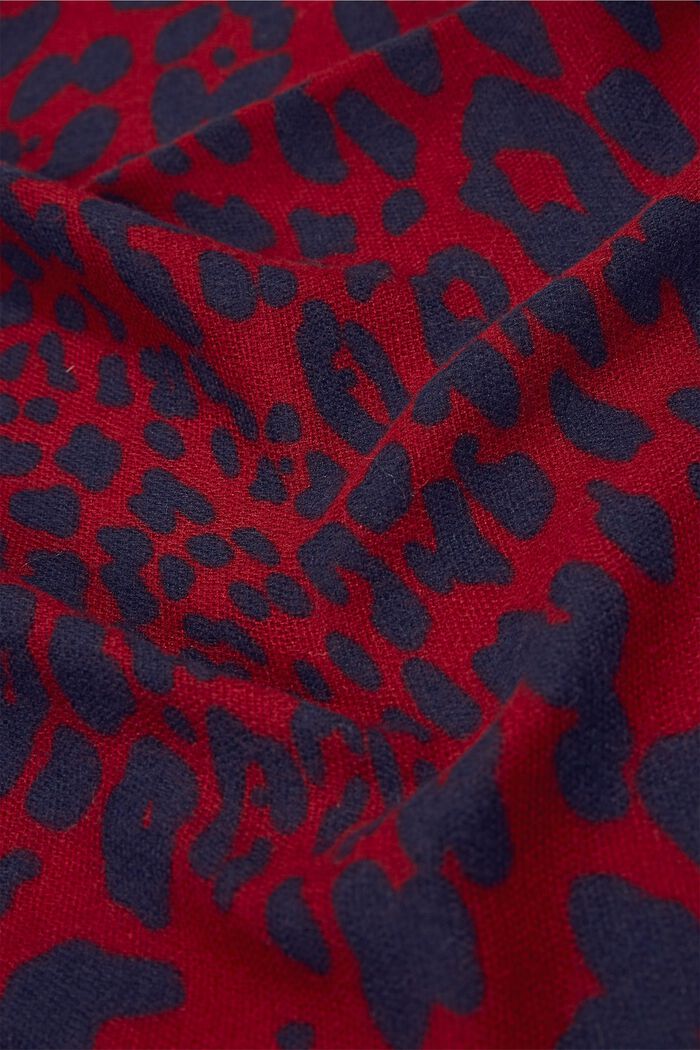 Återvunnet material: Sjal i leopardmönstrad look, DARK RED, detail image number 1
