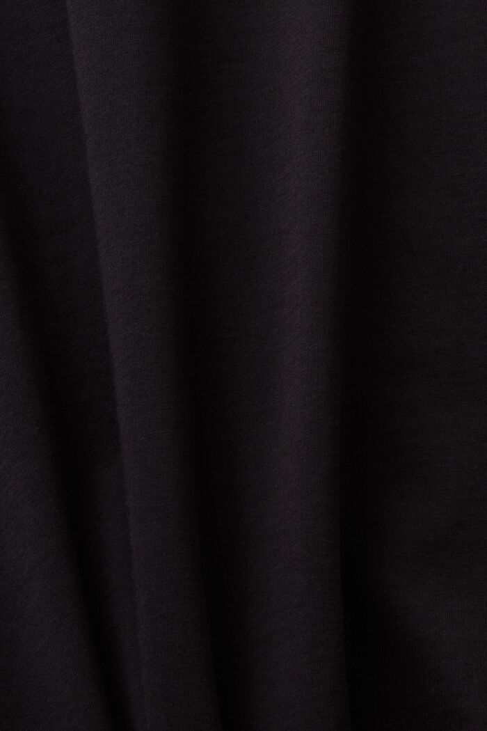 V-ringad T-shirt i bomull med smal passform, BLACK, detail image number 5