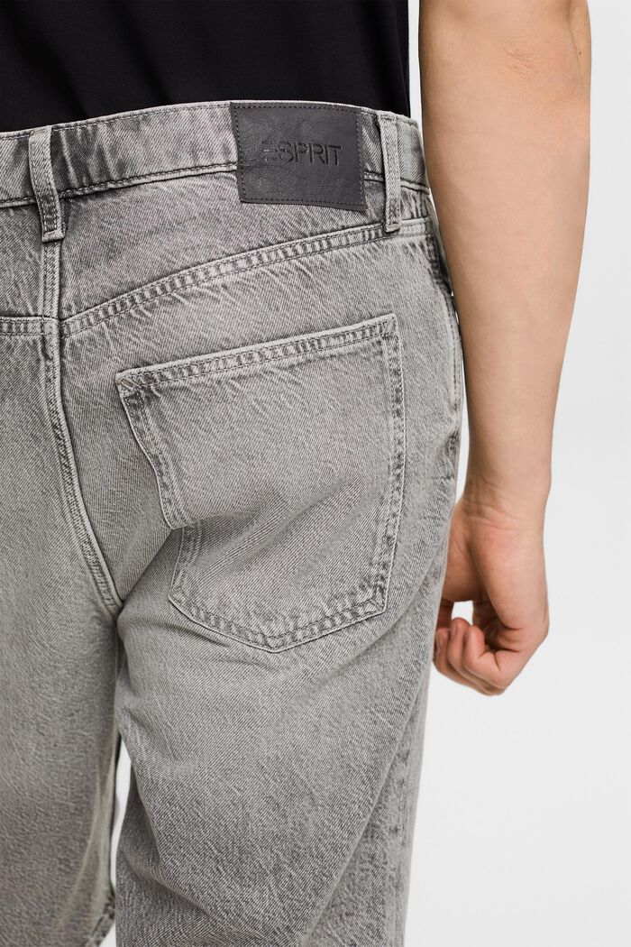 Lediga jeansshorts med medelhög midja, BLACK LIGHT WASHED, detail image number 3