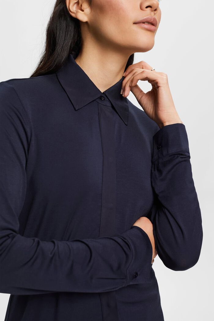 Långärmad tröja med knappar, NAVY, detail image number 2