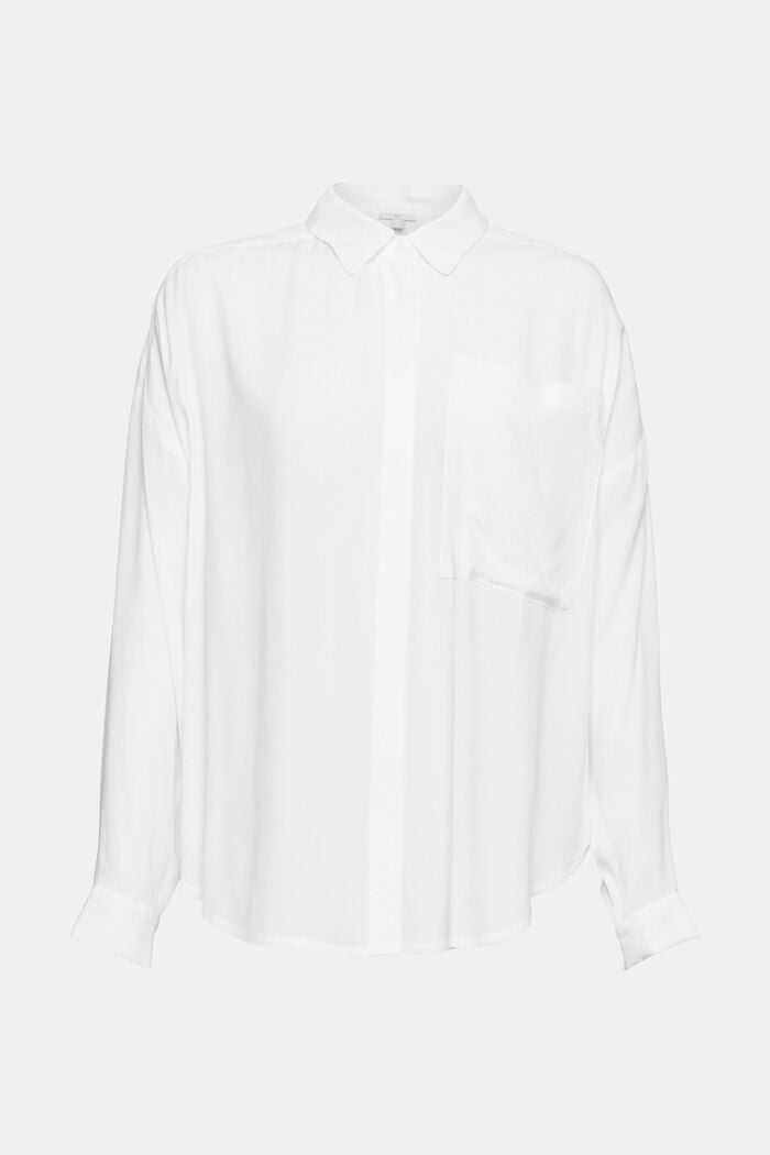 Böljande skjortblus, LENZING™ ECOVERO™, OFF WHITE, detail image number 6