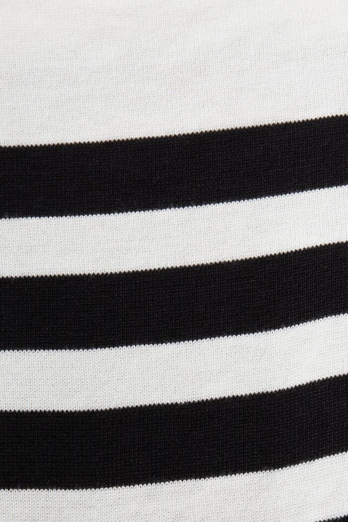 Randig sweatshirt med rund ringning, OFF WHITE, detail image number 5