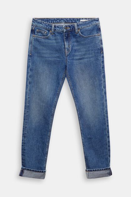 Jeans med medelhög midja och raka ben