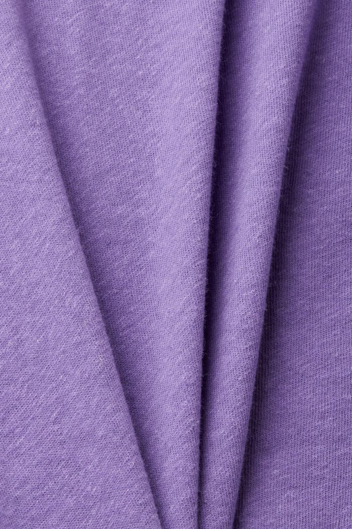 T-shirt i blandning av bomull och linne, PURPLE, detail image number 5