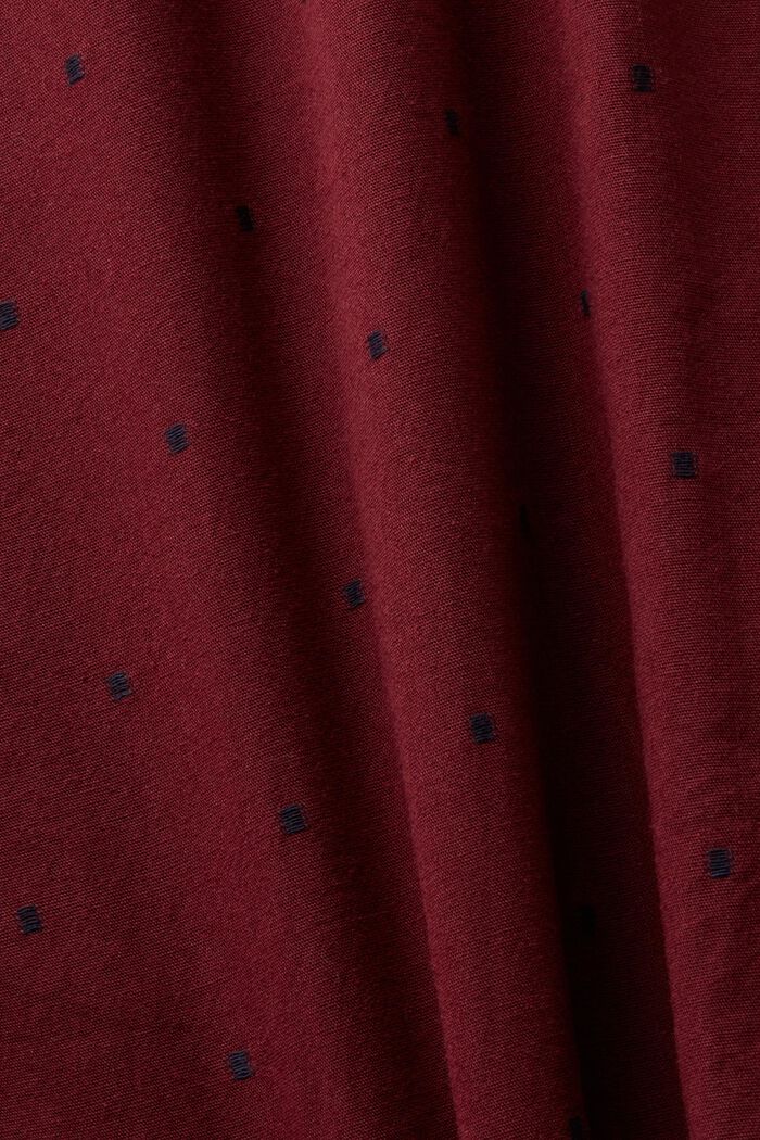 Broderad skjorta i bomull med smal passform, GARNET RED, detail image number 5