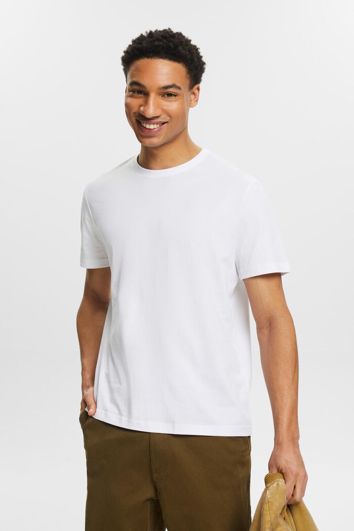 Kortärmad T-shirt med rund ringning, WHITE, detail image number 0